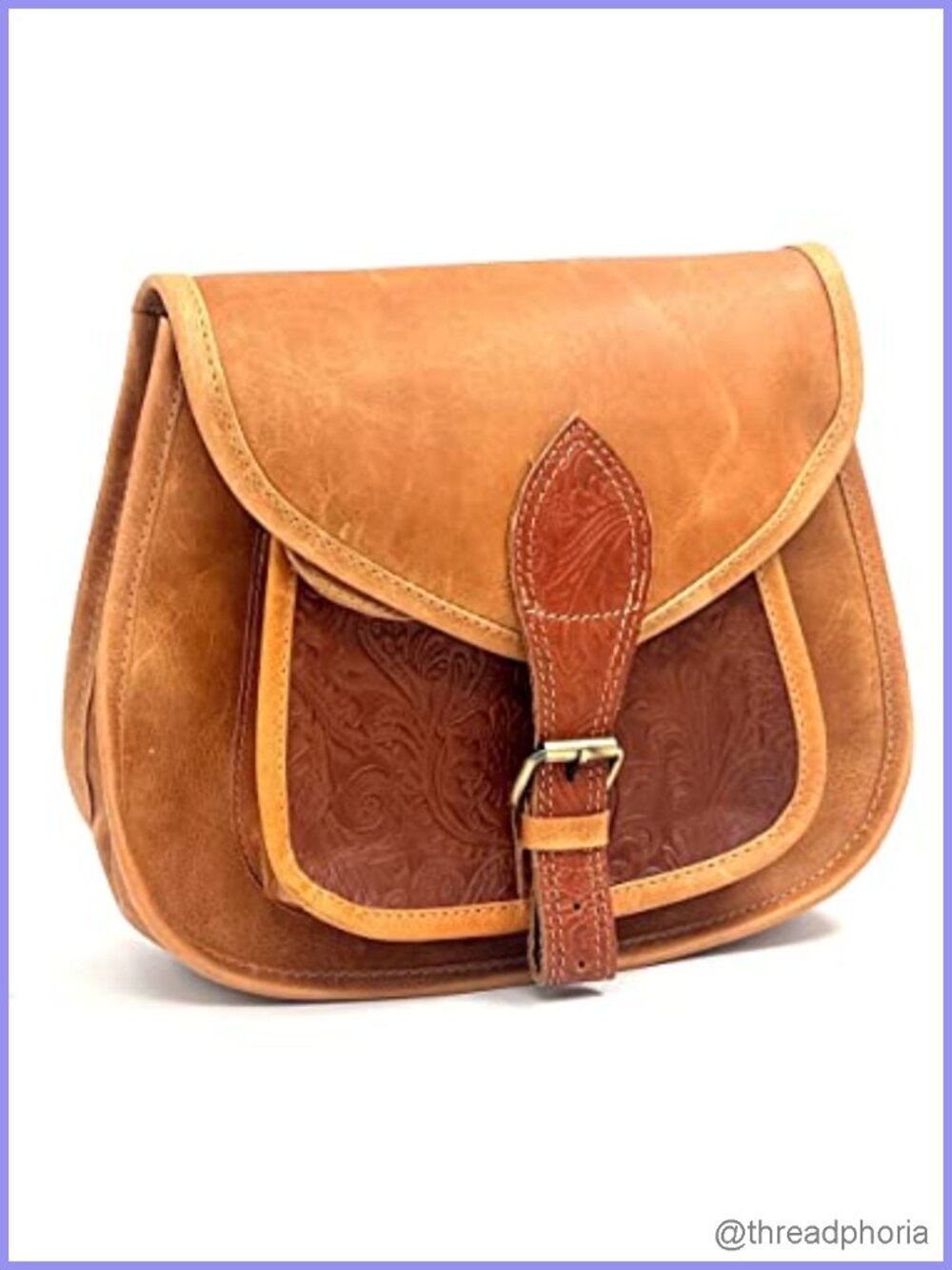 Genuine Leather Sling Bag Lightweight Crossbody Adjustable Strap Travel